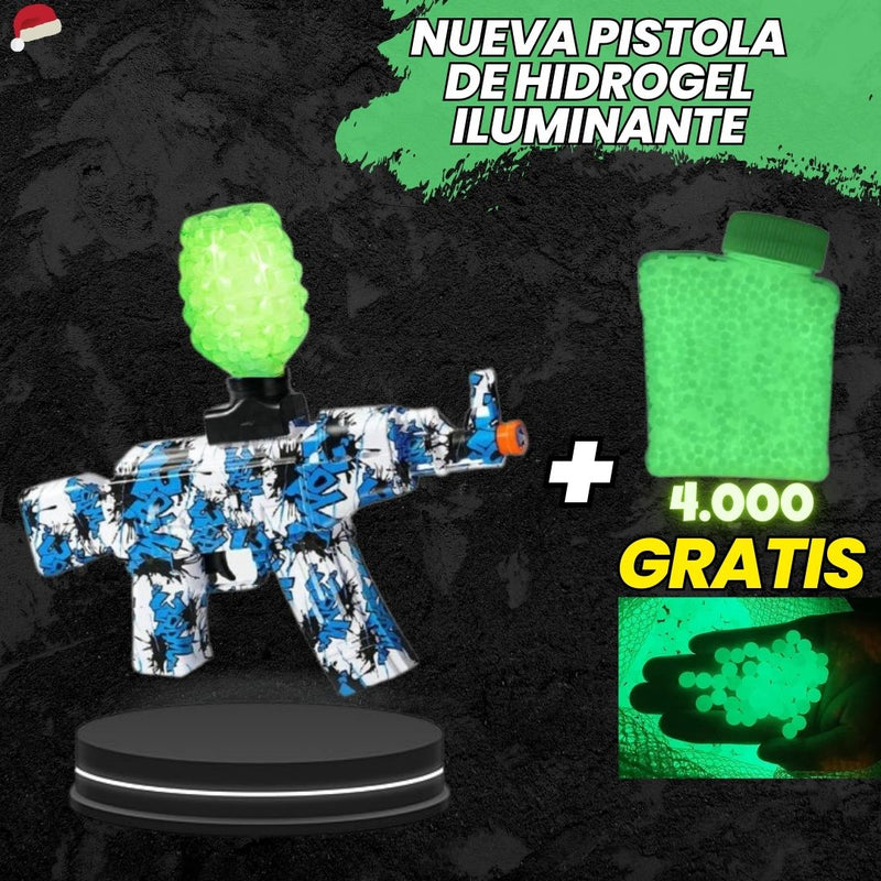 PISTOLA HIDROGEL AUTOMÁTICA ILUMINANTE - 4.000 Bolas De Gel Grátis