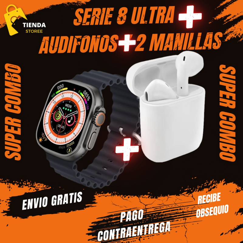 Smartwatch Serie 8 ultra + AUDIFONOS ⌚🎧